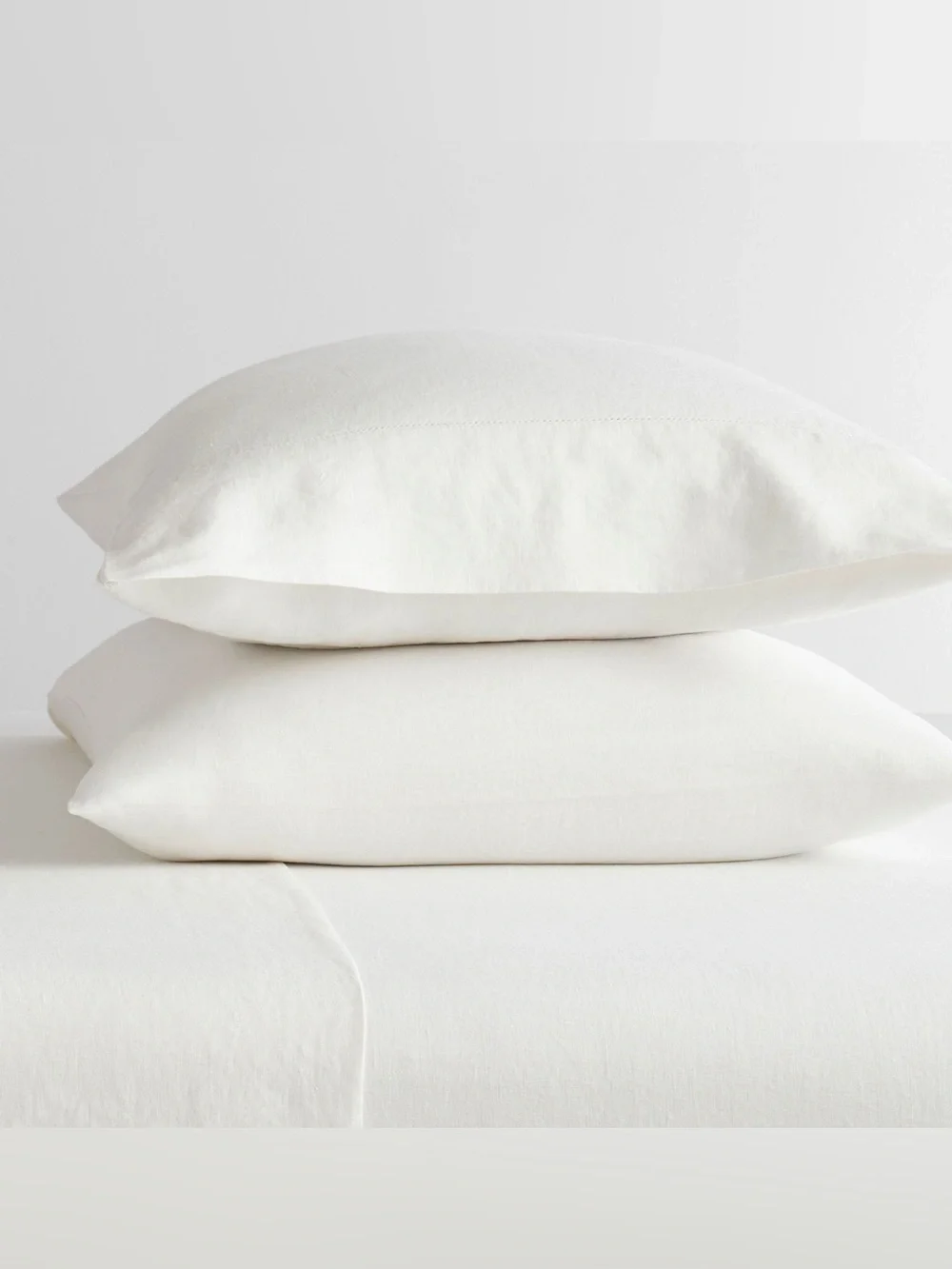 Pottery Barn Belgian Flax Linen Hemstitch Pillowcases - Set Of 2 Standard